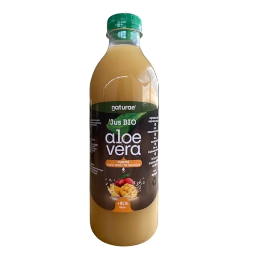 NATURAE Jus d´Aloe Vera BIO avec Mangue - 1 unité de 1000 ml (1)- Boisson Aloe Vera avec morceaux o3MCjpqX