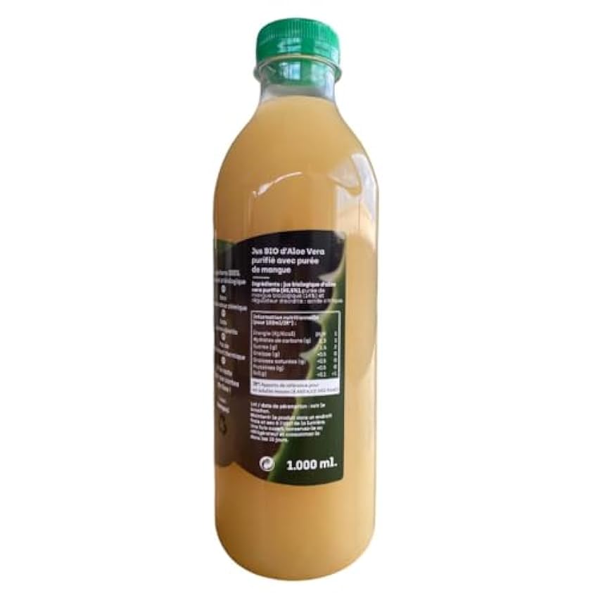 NATURAE Jus d´Aloe Vera BIO avec Mangue - 1 unité de 1000 ml (1)- Boisson Aloe Vera avec morceaux o3MCjpqX