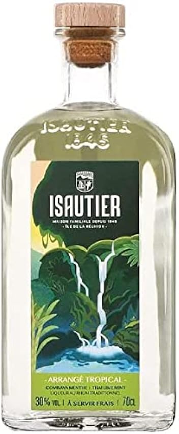 ISAUTIER Tropical Combava Menthe - Rhum arrangé - 30% Alcool - Origine : Réunion - Bouteille 70 cl OIQUAqhI
